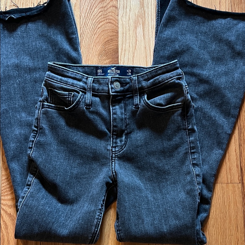 Hollister Women's Charcoal Flare Jeans